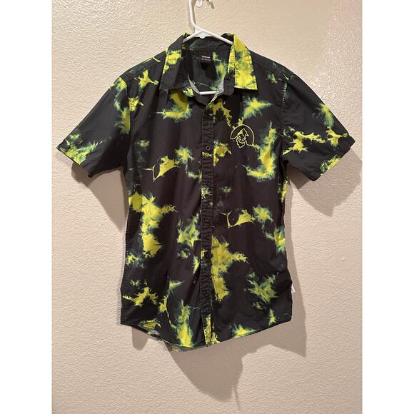 Disney Park NBC Nightmare Before Christmas Oogie Boogie Button Camp Shirt S M - Picture 1 of 4